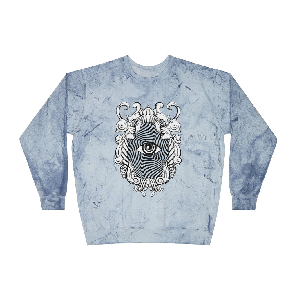 Stonewash Psychedelic Eye Crewneck Sweatshirt, Color Blast Jumper, Unisex Pullover, Colorful Sweater, Retro Sweatshirt, Hippie Stonewash Top