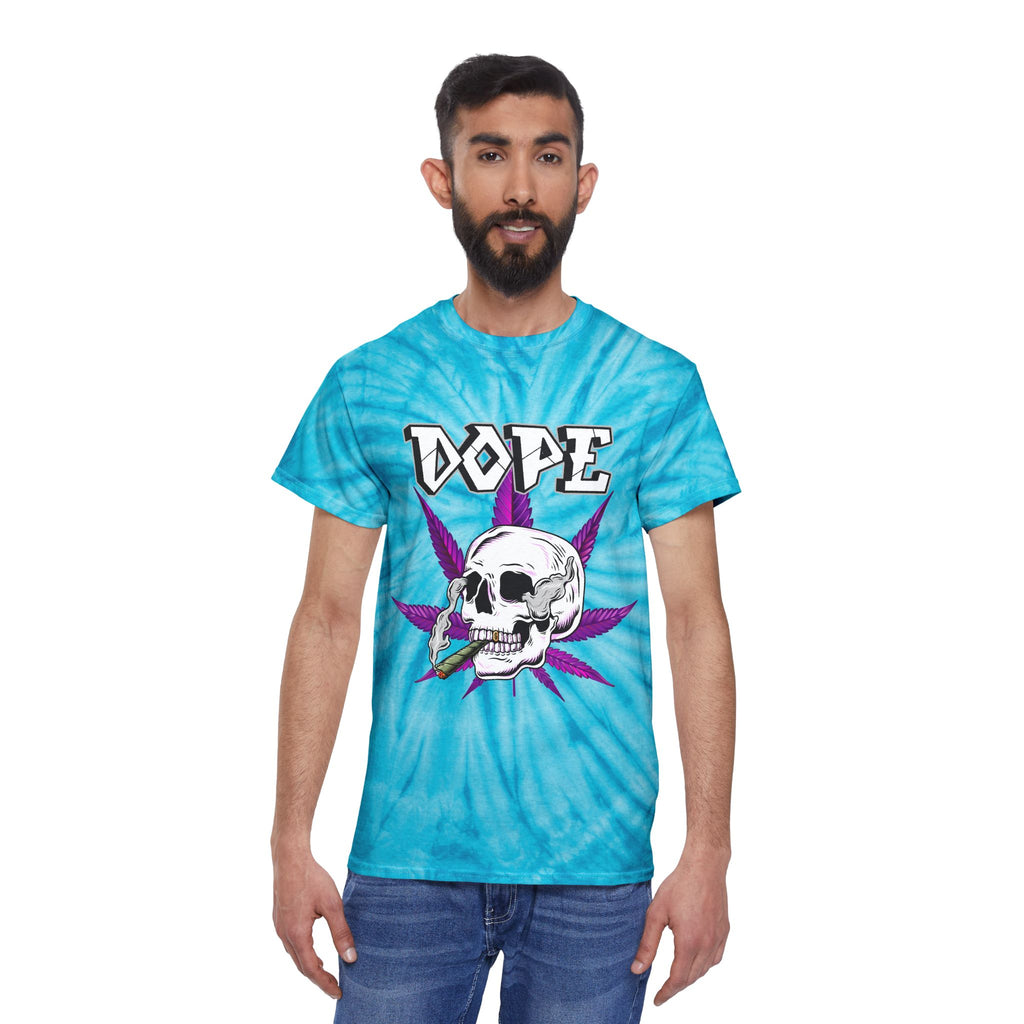 Tie-Dye Tee — Cyclone Skull 'Smoke Weed' Graphic