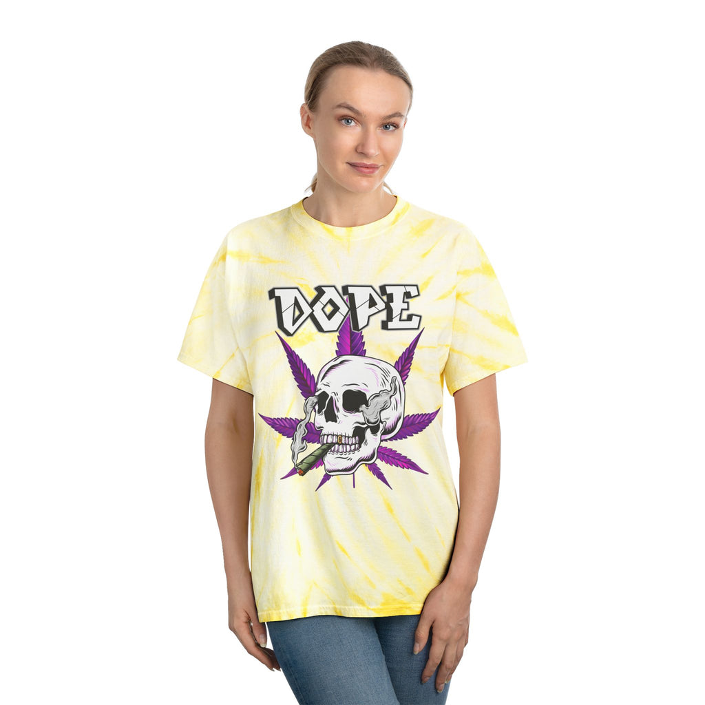 Tie-Dye Tee — Cyclone Skull 'Smoke Weed' Graphic