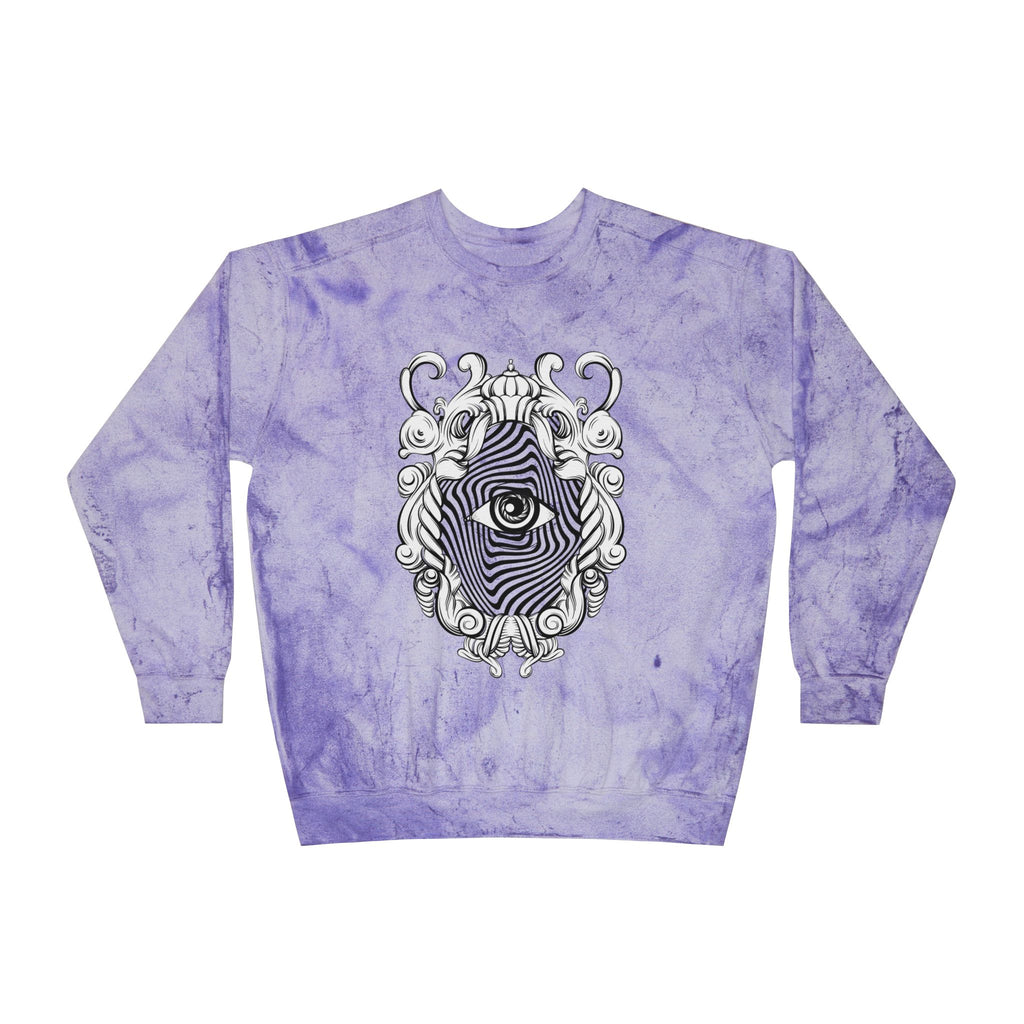 Stonewash Psychedelic Eye Crewneck Sweatshirt, Color Blast Jumper, Unisex Pullover, Colorful Sweater, Retro Sweatshirt, Hippie Stonewash Top