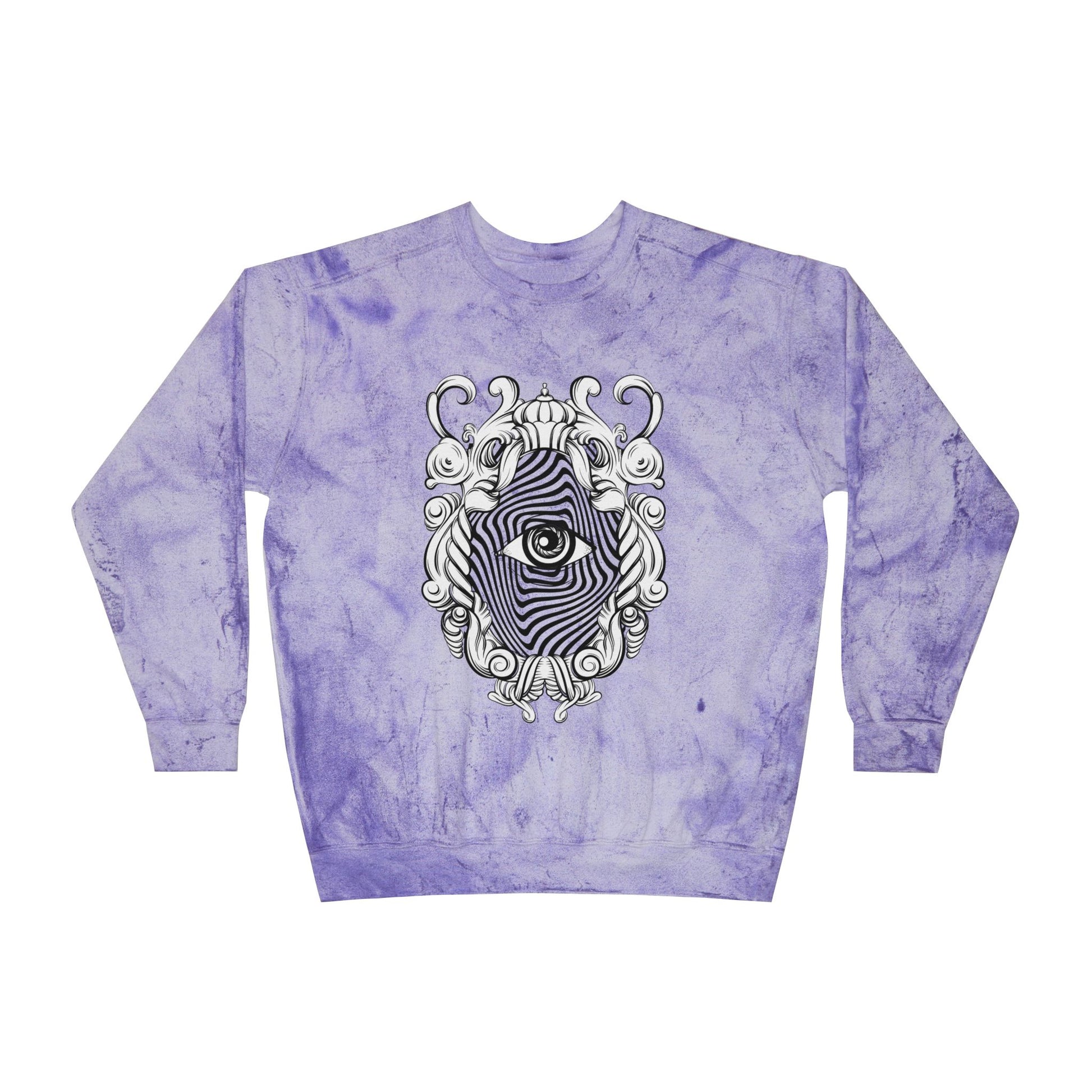 Stonewash Psychedelic Eye Crewneck Sweatshirt, Color Blast Jumper, Unisex Pullover, Colorful Sweater, Retro Sweatshirt, Hippie Stonewash Top