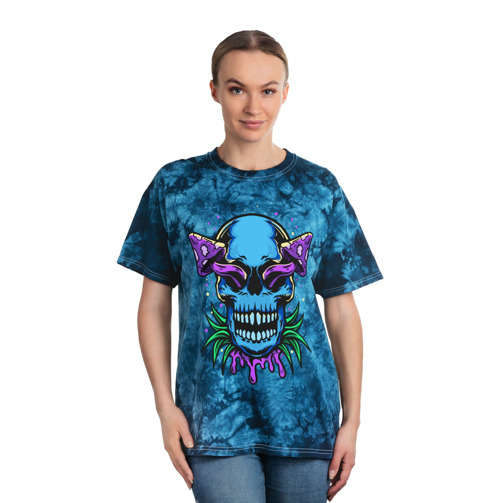 Tie-Dye Crystal Mushroom Scull T-shirt