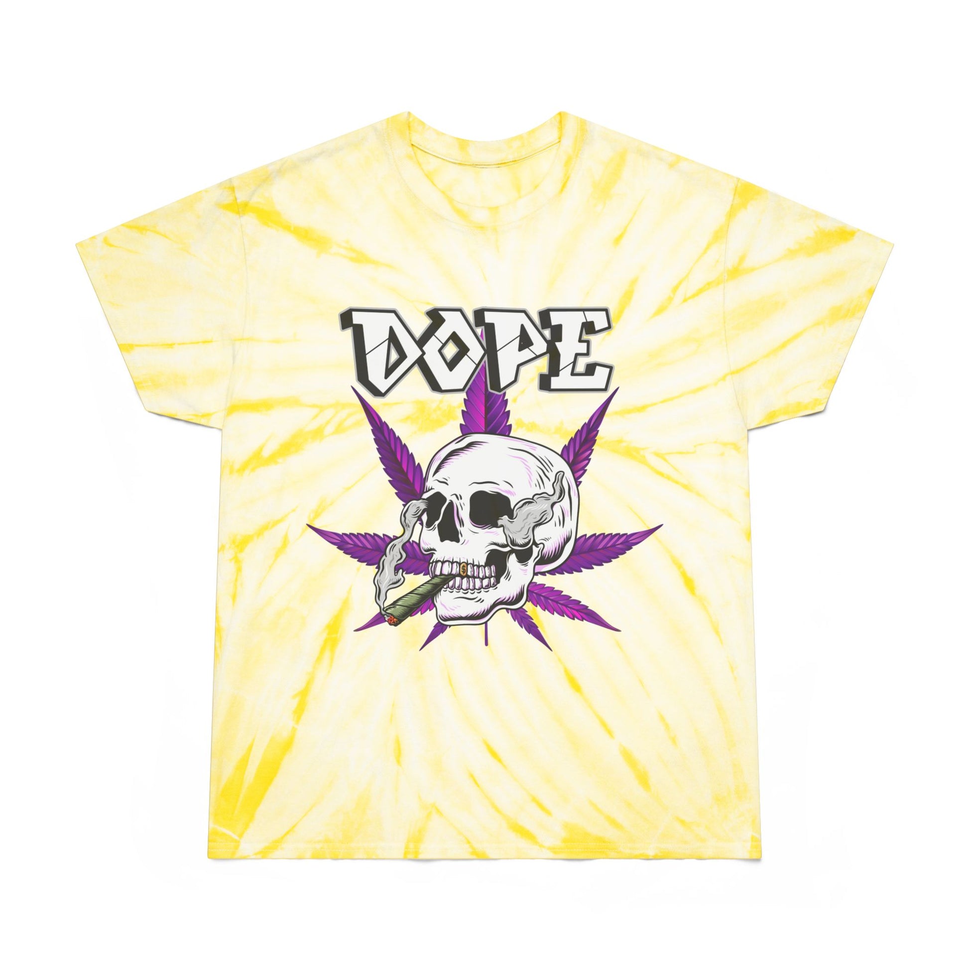 Tie-Dye Tee — Cyclone Skull 'Smoke Weed' Graphic