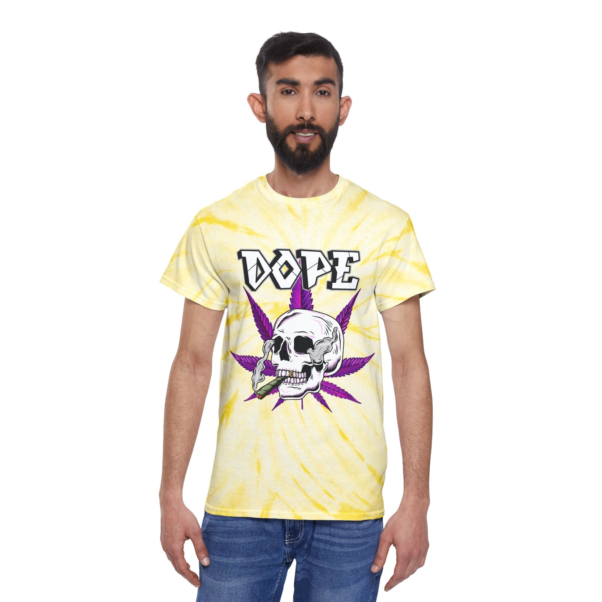 Tie-Dye Tee — Cyclone Skull 'Smoke Weed' Graphic