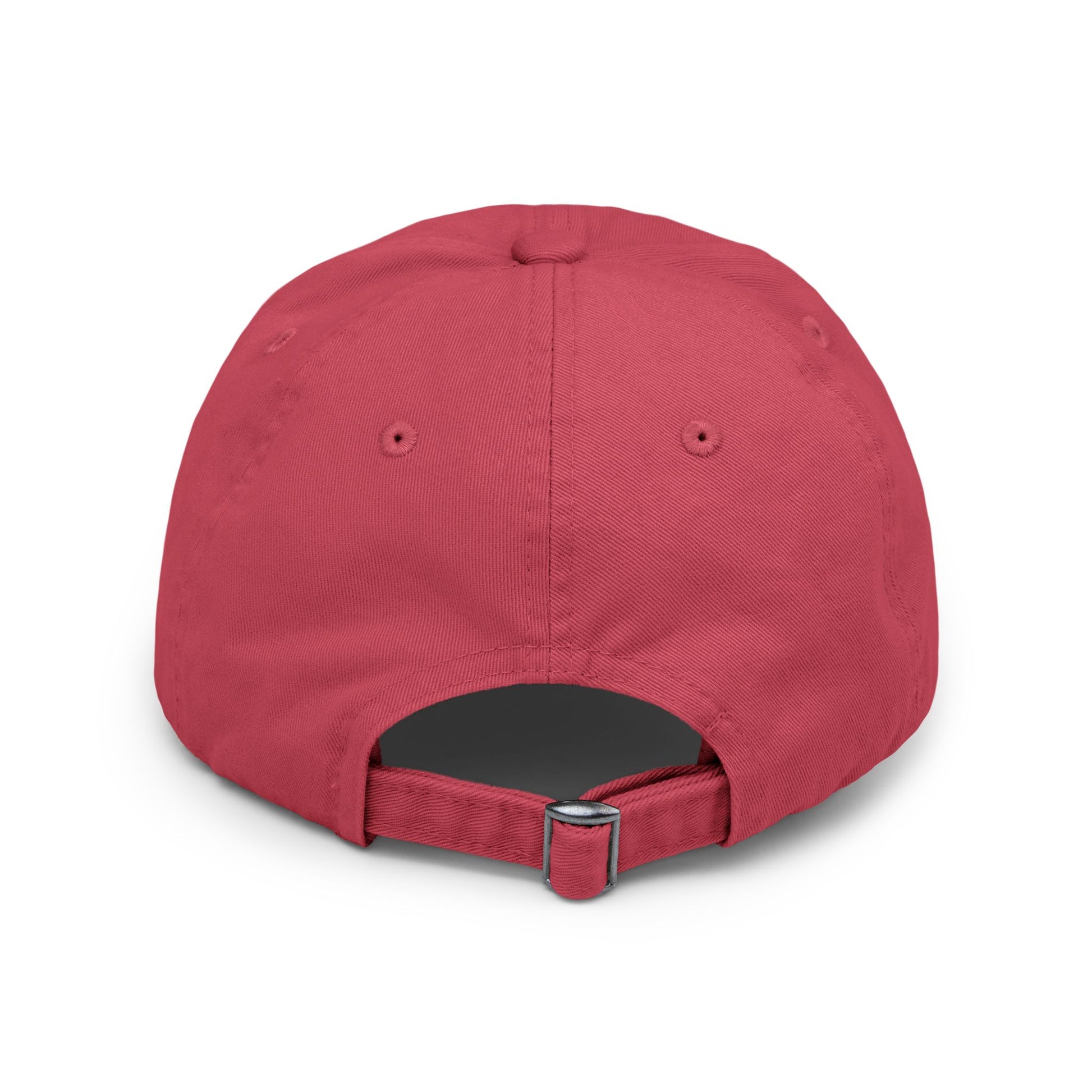 Distressed Baseball Cap — Red Heart with Eye Graphic