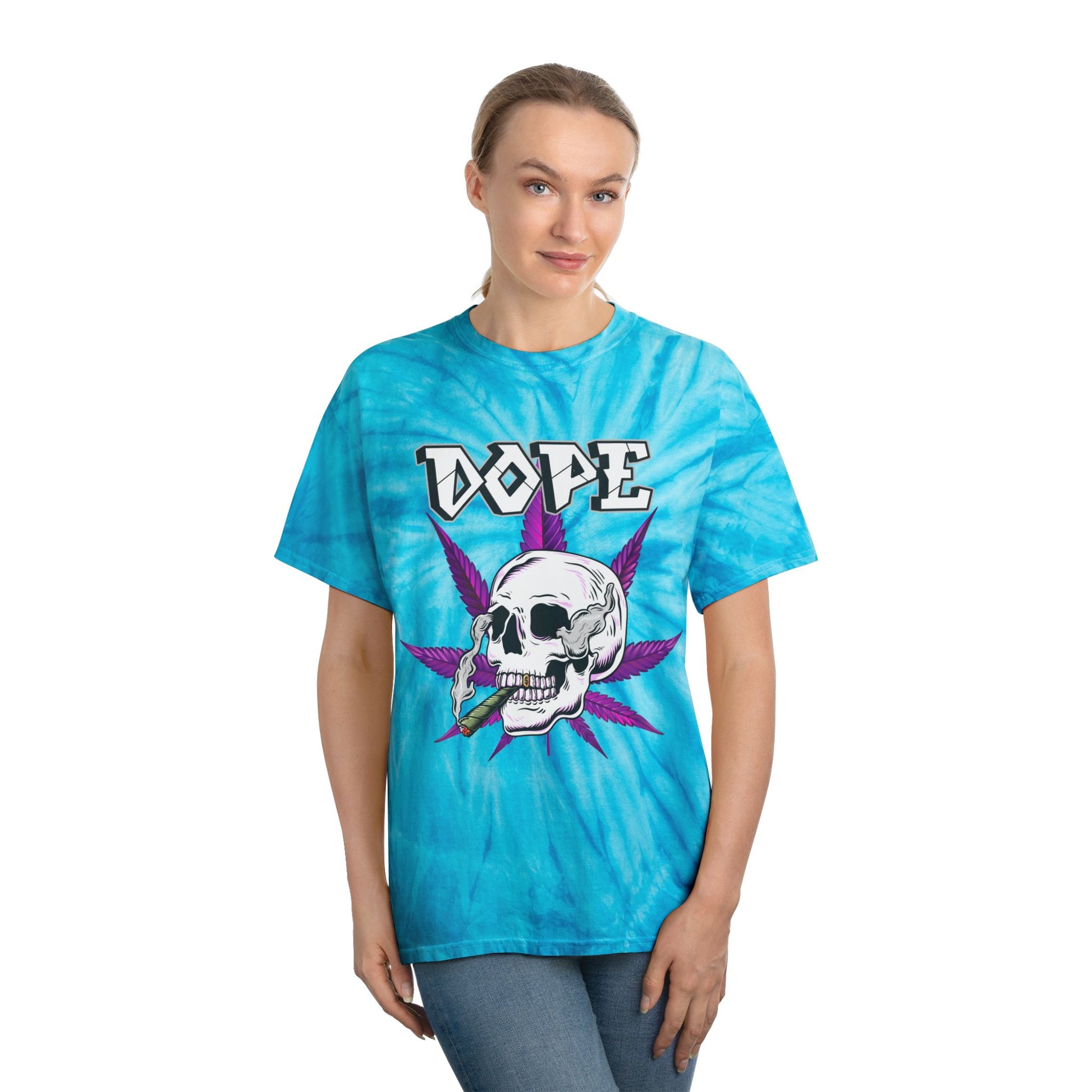 Tie-Dye Tee — Cyclone Skull 'Smoke Weed' Graphic