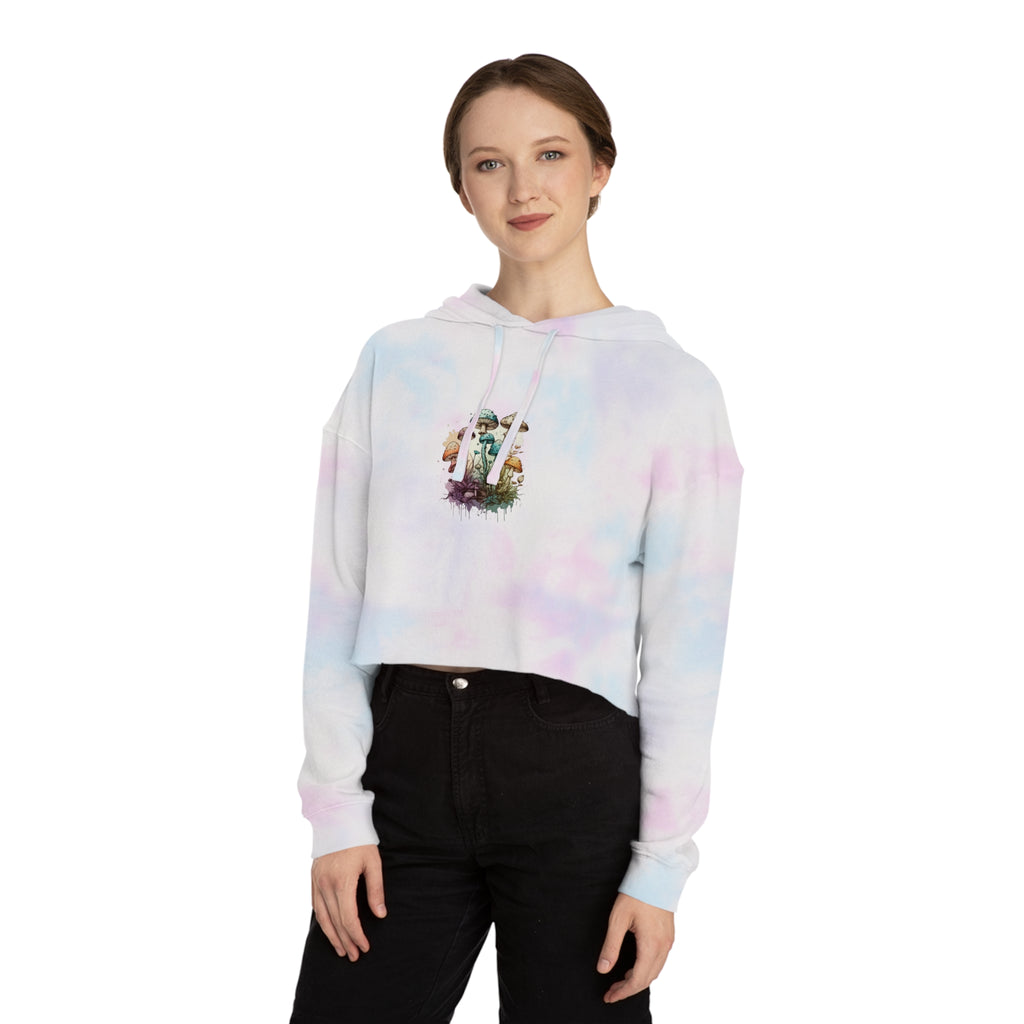 Women’s Cropped Hoodie Mushroom Eye Psychedelic Trippy Top