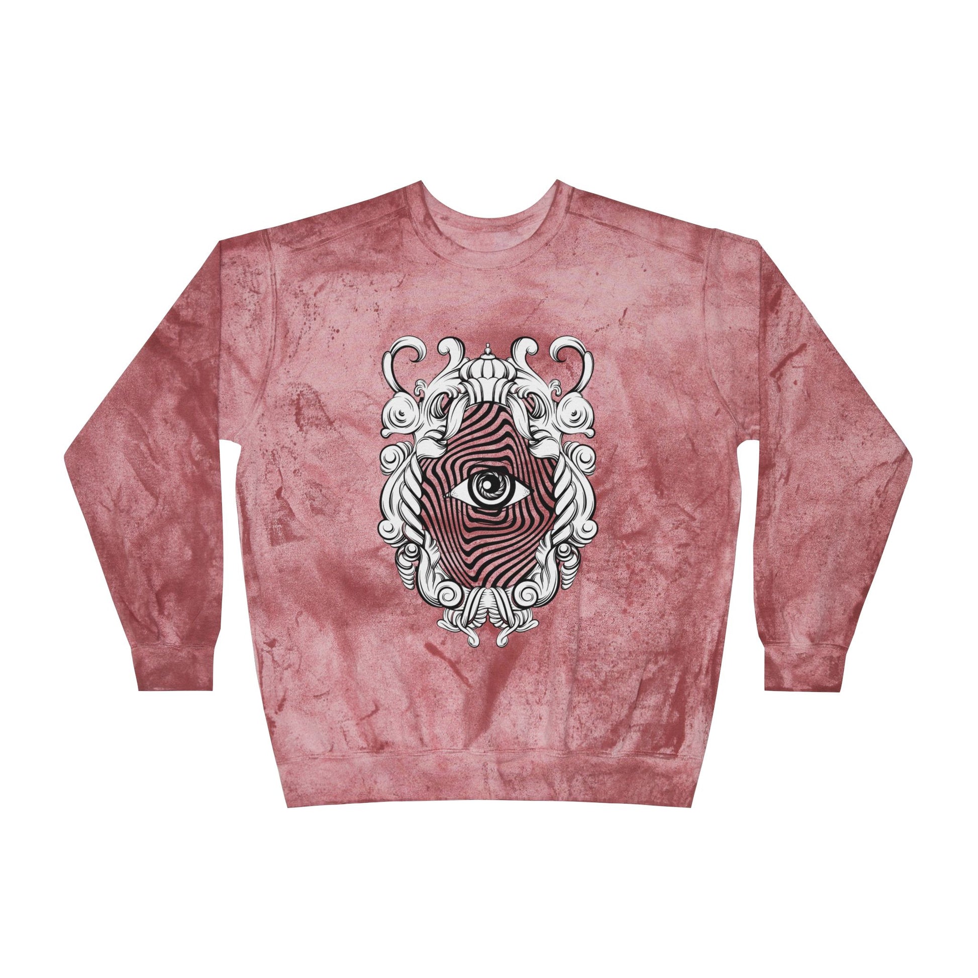 Stonewash Psychedelic Eye Crewneck Sweatshirt, Color Blast Jumper, Unisex Pullover, Colorful Sweater, Retro Sweatshirt, Hippie Stonewash Top
