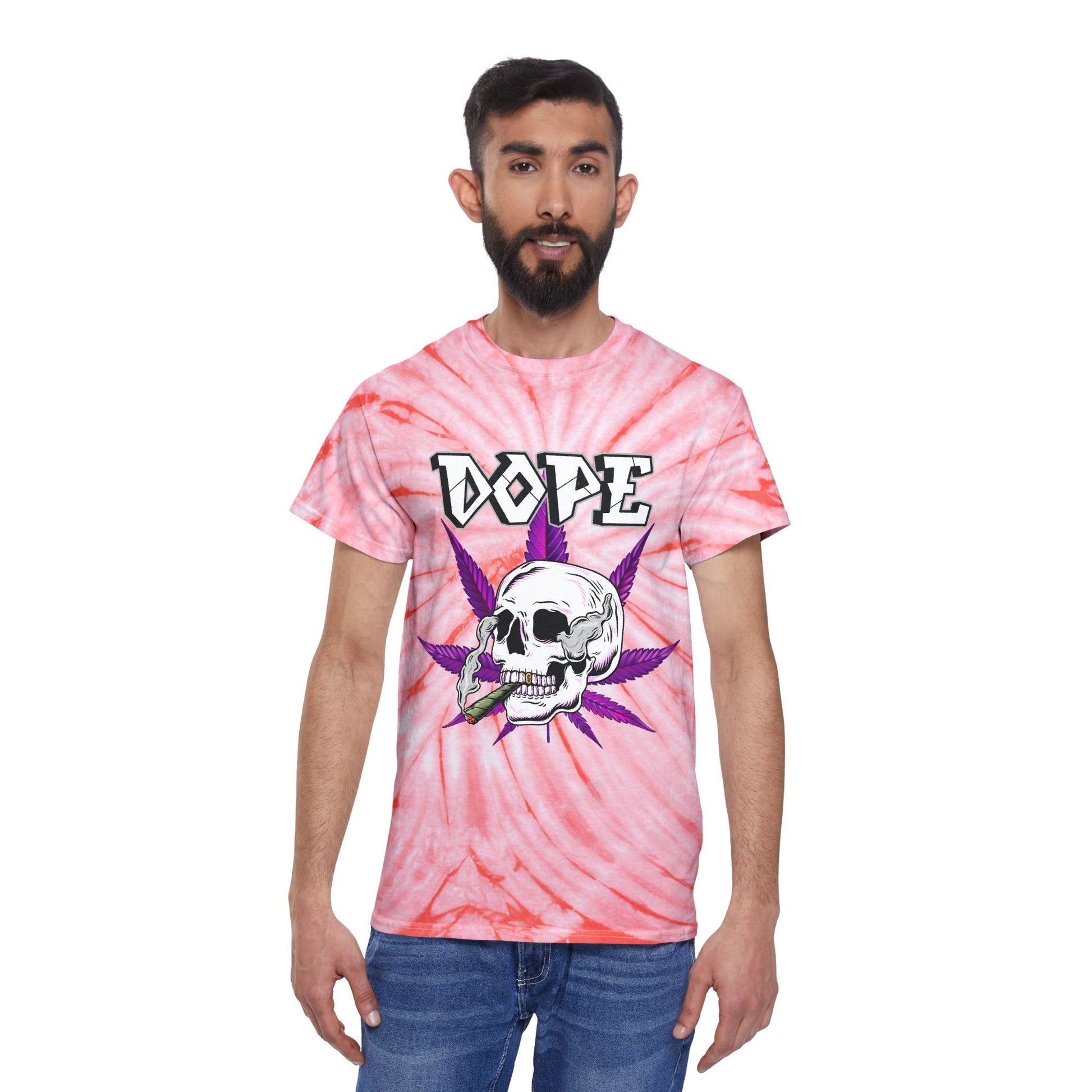 Tie-Dye Tee — Cyclone Skull 'Smoke Weed' Graphic