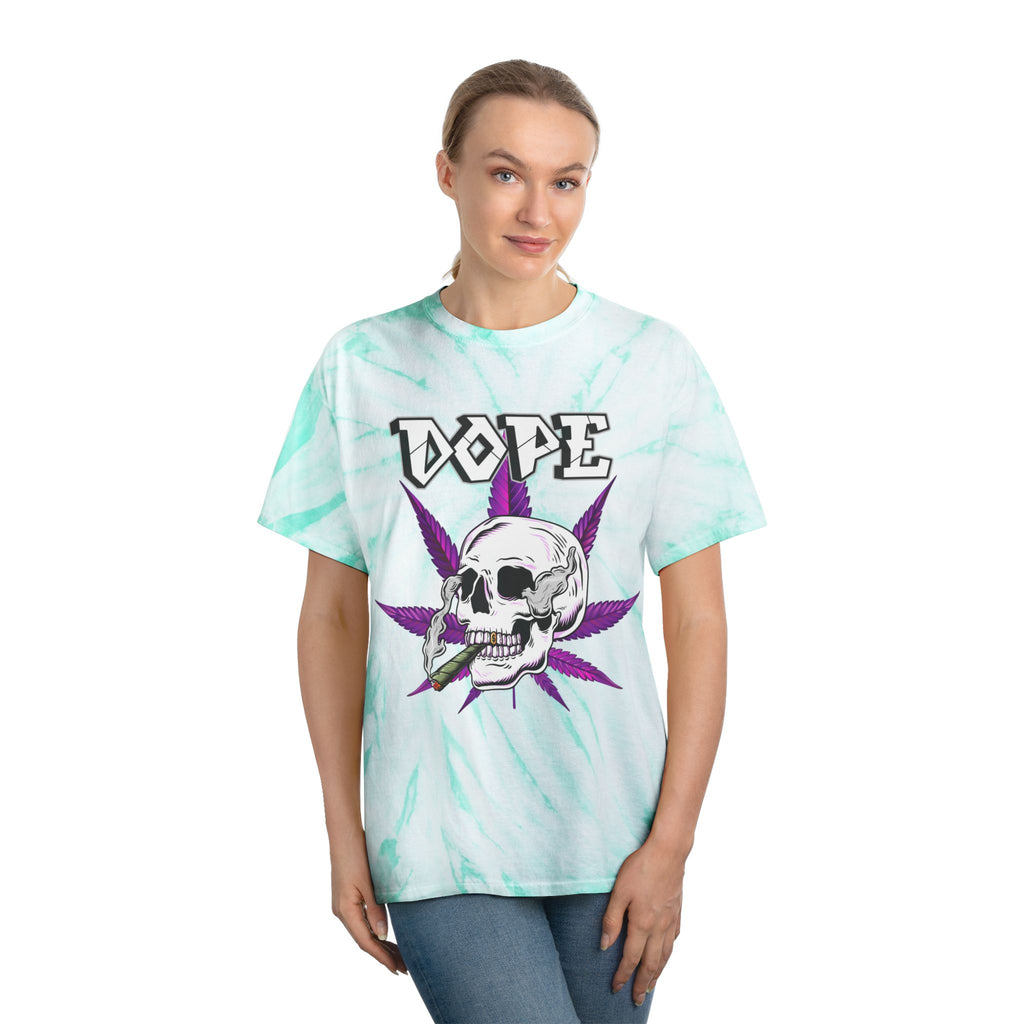 Tie-Dye Tee — Cyclone Skull 'Smoke Weed' Graphic