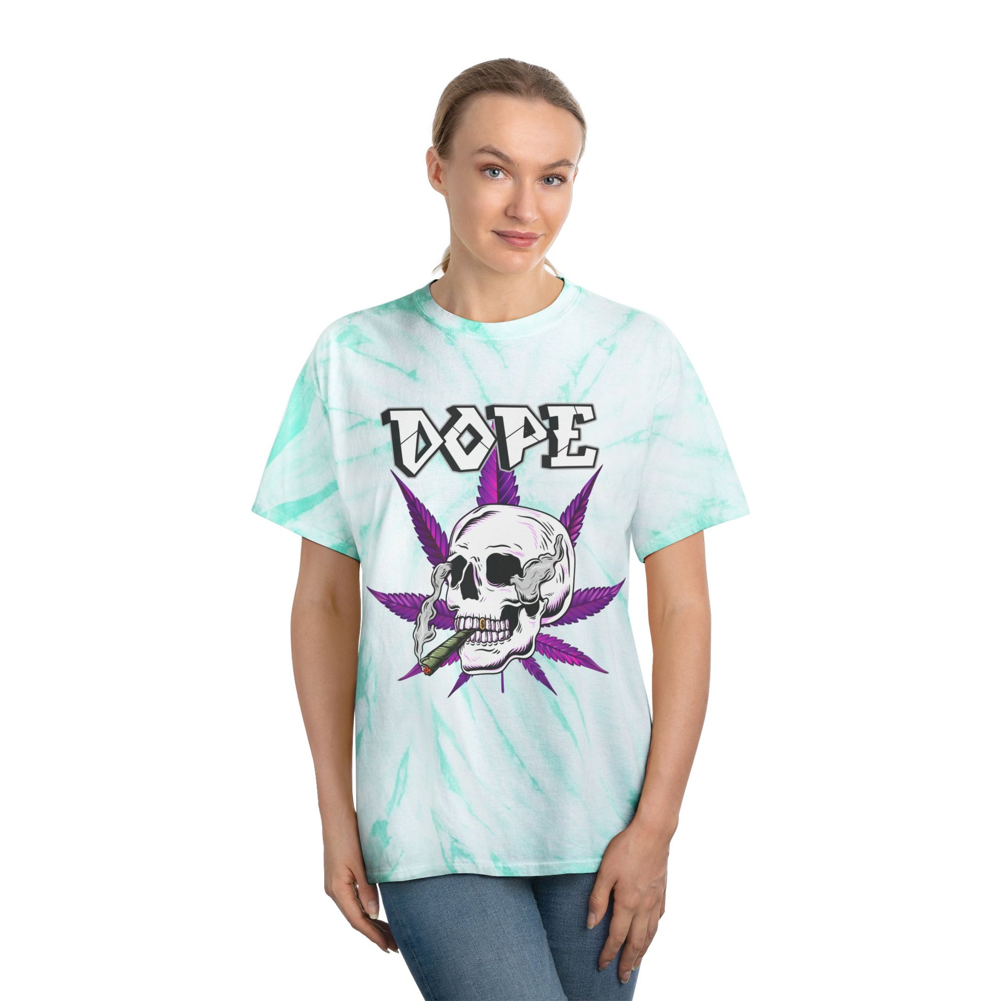 Tie-Dye Tee — Cyclone Skull 'Smoke Weed' Graphic