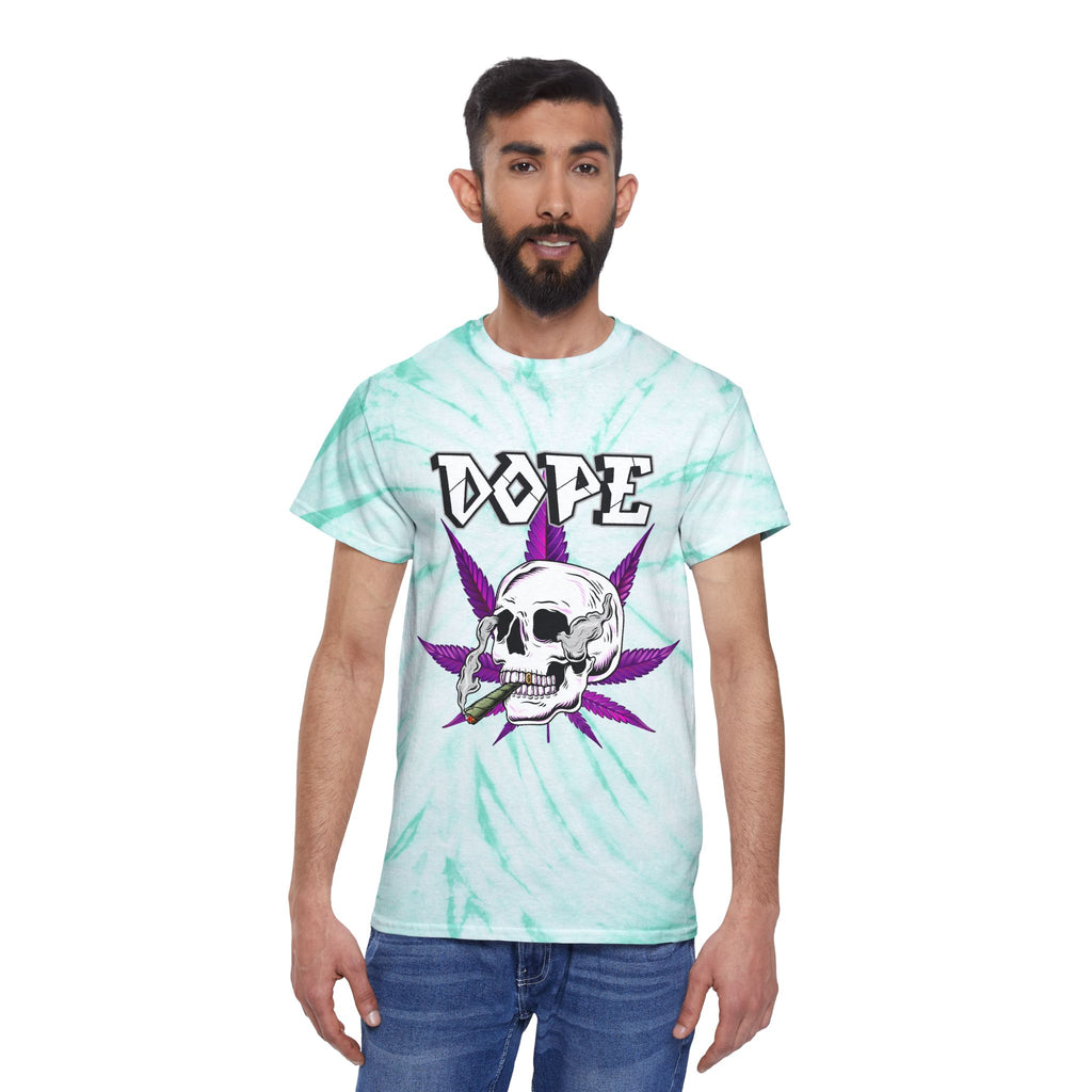 Tie-Dye Tee — Cyclone Skull 'Smoke Weed' Graphic