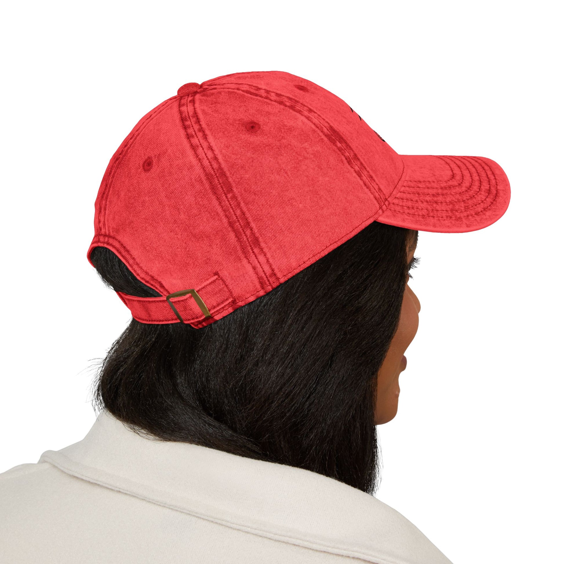 Embroidered Eye of Horus Vintage Cap — Washed Red Dad Hat