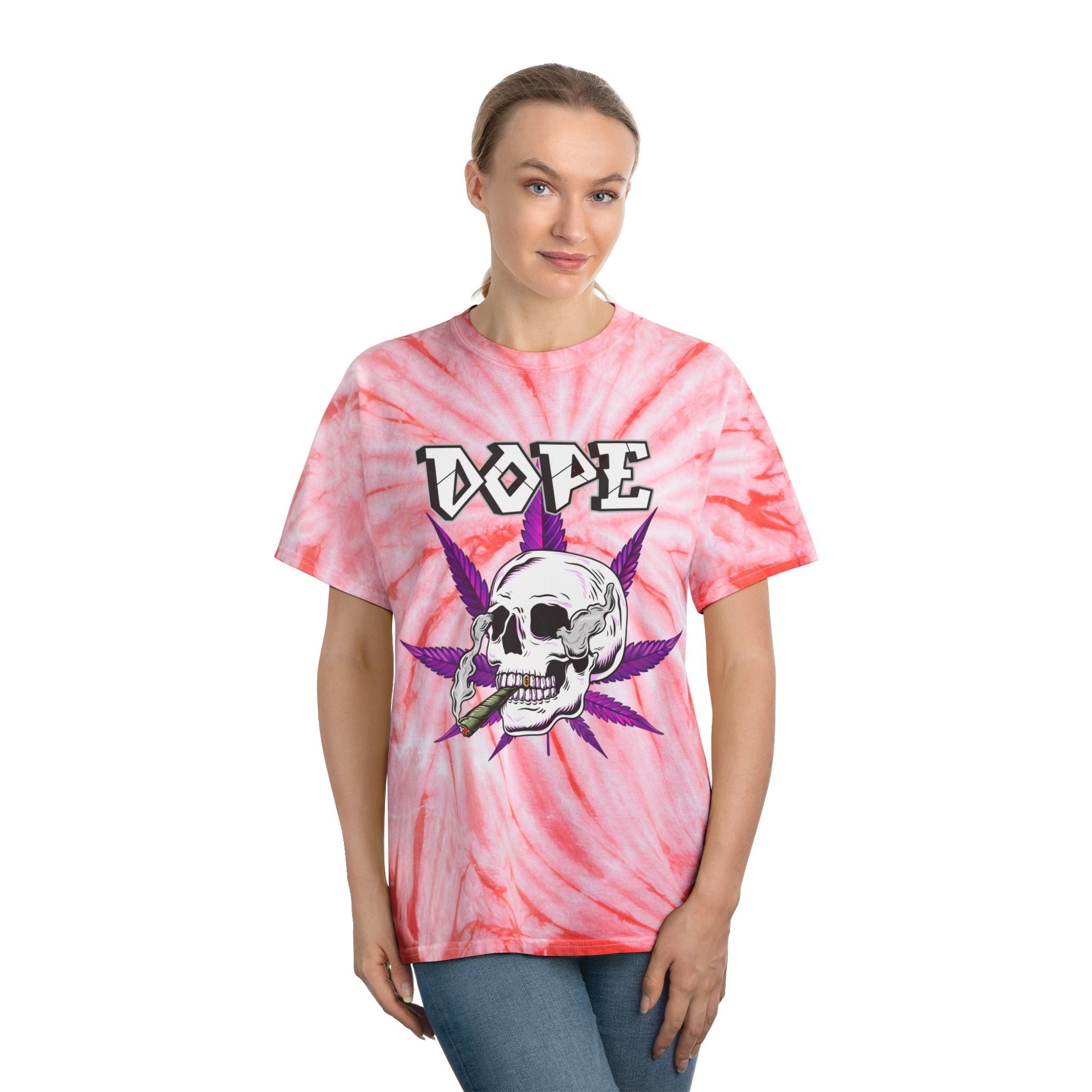 Tie-Dye Tee — Cyclone Skull 'Smoke Weed' Graphic